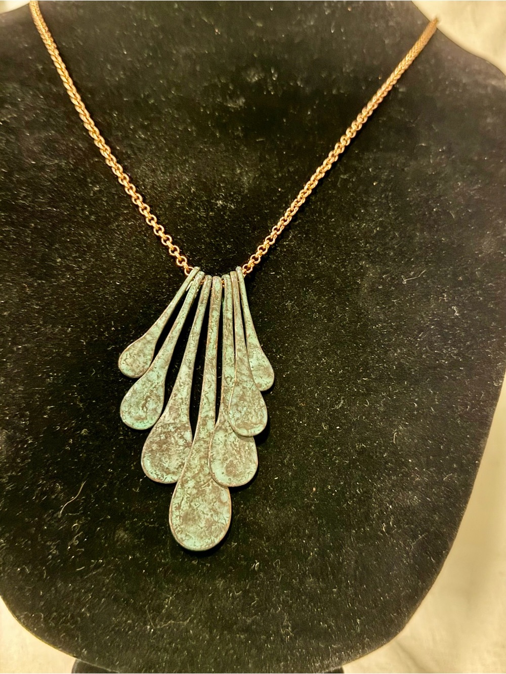 Patina Teardrop Multi-Pendant Necklace - Unbranded